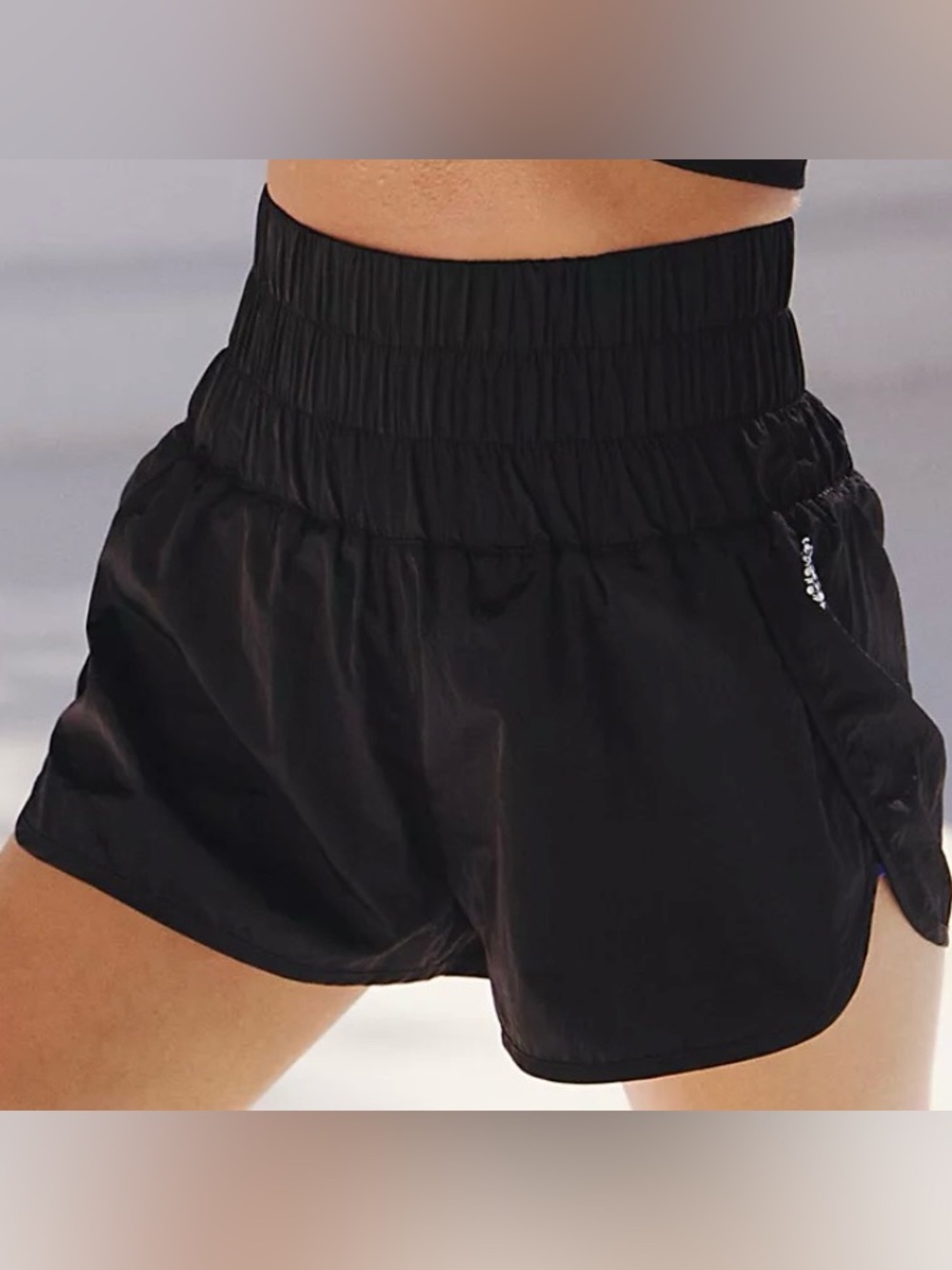 Free People Movement The Way Home High Rise Running Shorts Black M